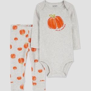 Carter's Just One You Baby 'Hello Pumpkin Top and Bottom Set 6m 9m nwt